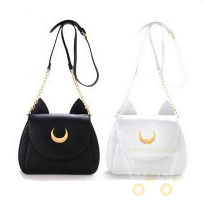 Ladies Handbag Black White Cat - WikiWii