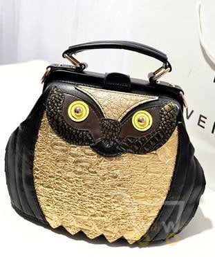 leather handbag cartoon bag owl shoulder - WikiWii