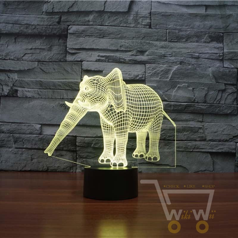 LED Cute Elephant - 7 COLORS CHANGEABLE - WikiWii