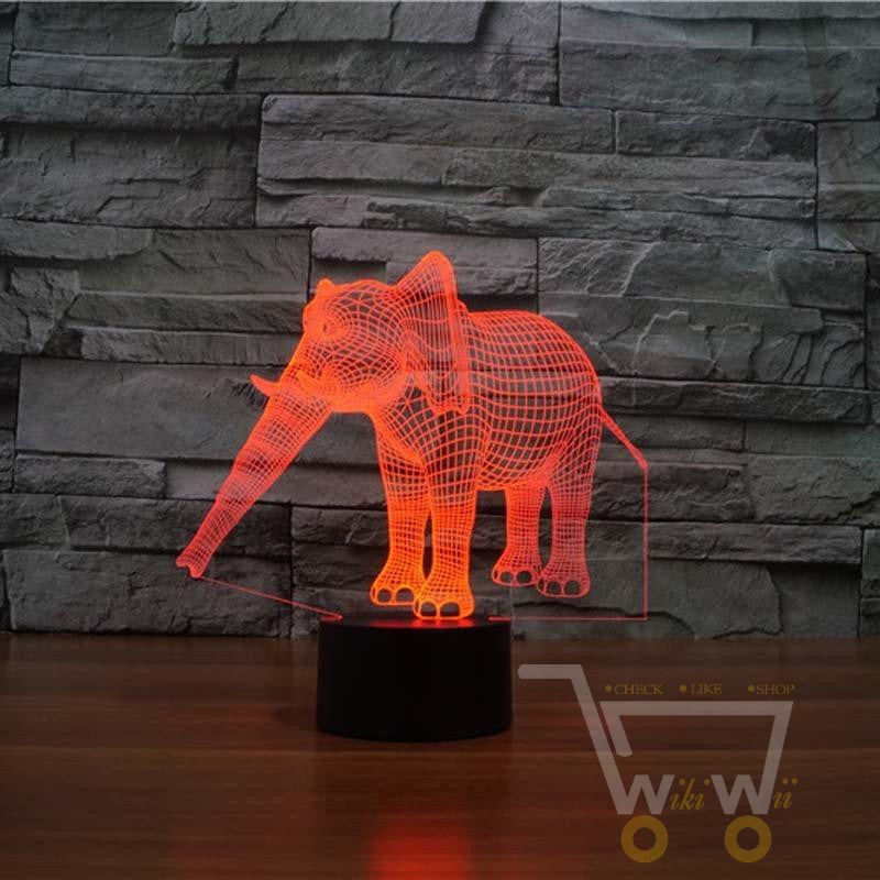 LED Cute Elephant - 7 COLORS CHANGEABLE - WikiWii