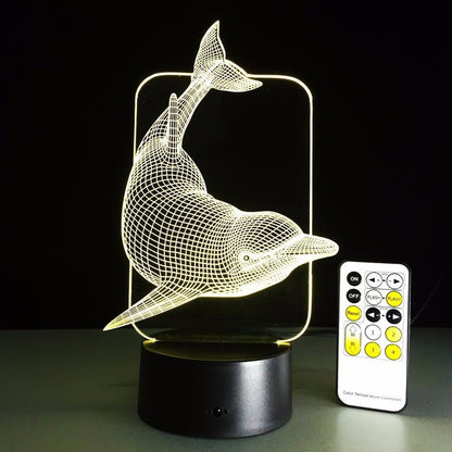 LED Dolphin LAMP - 7 COLORS CHANGEABLE (With Remote Control) - WikiWii