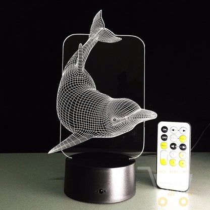 LED Dolphin LAMP - 7 COLORS CHANGEABLE (With Remote Control) - WikiWii