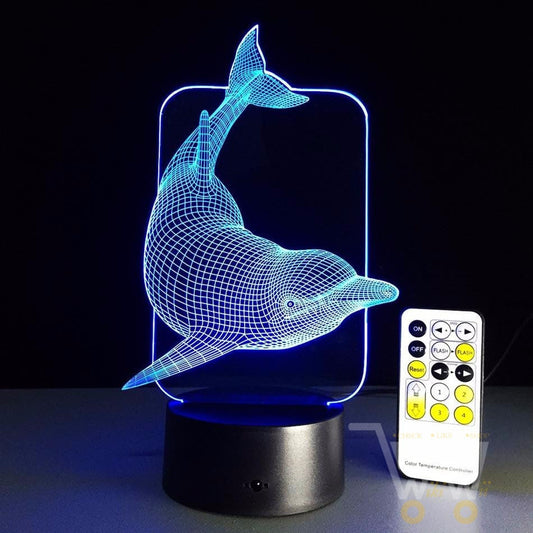 LED Dolphin LAMP - 7 COLORS CHANGEABLE (With Remote Control) - WikiWii