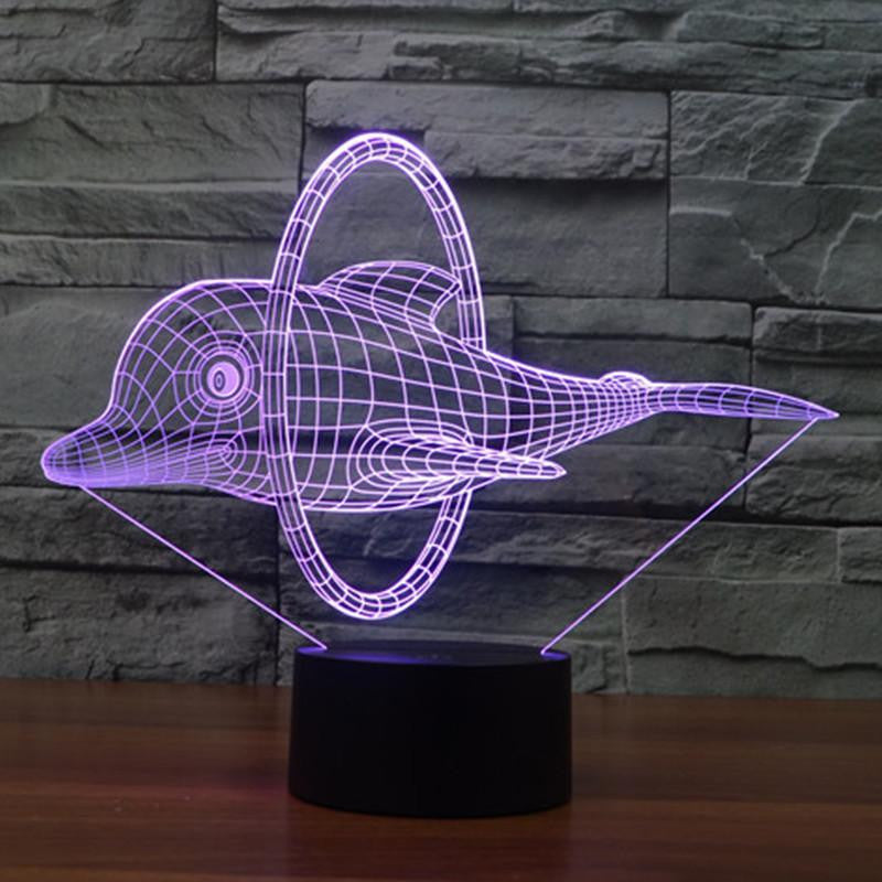 LED DOLPHIN SHAPE LAMP- 7 COLORS CHANGEABLE - WikiWii