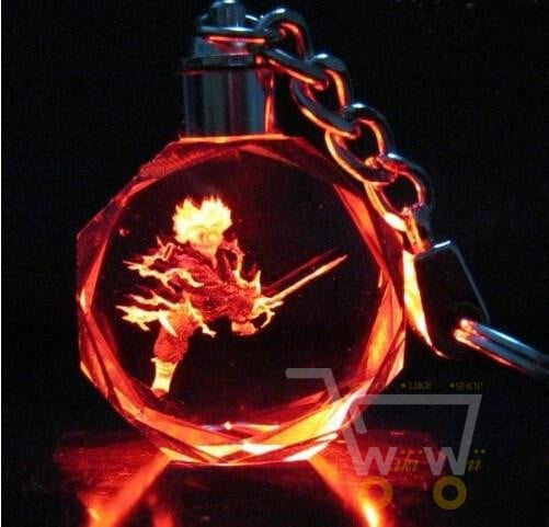 LED Dragon ball Super Saiyan Goku Crystal KeyChain - WikiWii