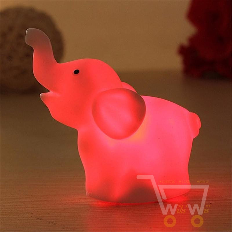 LED Elephant Night Light Lamp -7 colors changes - WikiWii