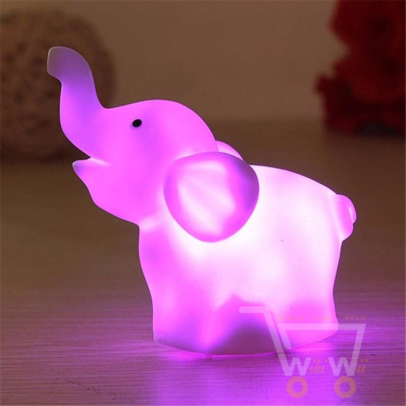 LED Elephant Night Light Lamp -7 colors changes - WikiWii