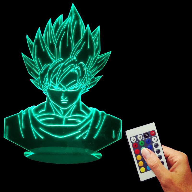 LED GOKU character LAMP - 7 COLORS CHANGEABLE (With Remote Control) - WikiWii