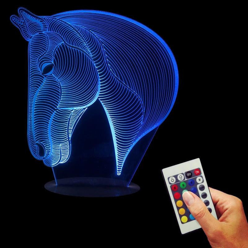 LED HORSE Head LAMP- 7 COLORS CHANGEABLE (With Remote Control ) - WikiWii