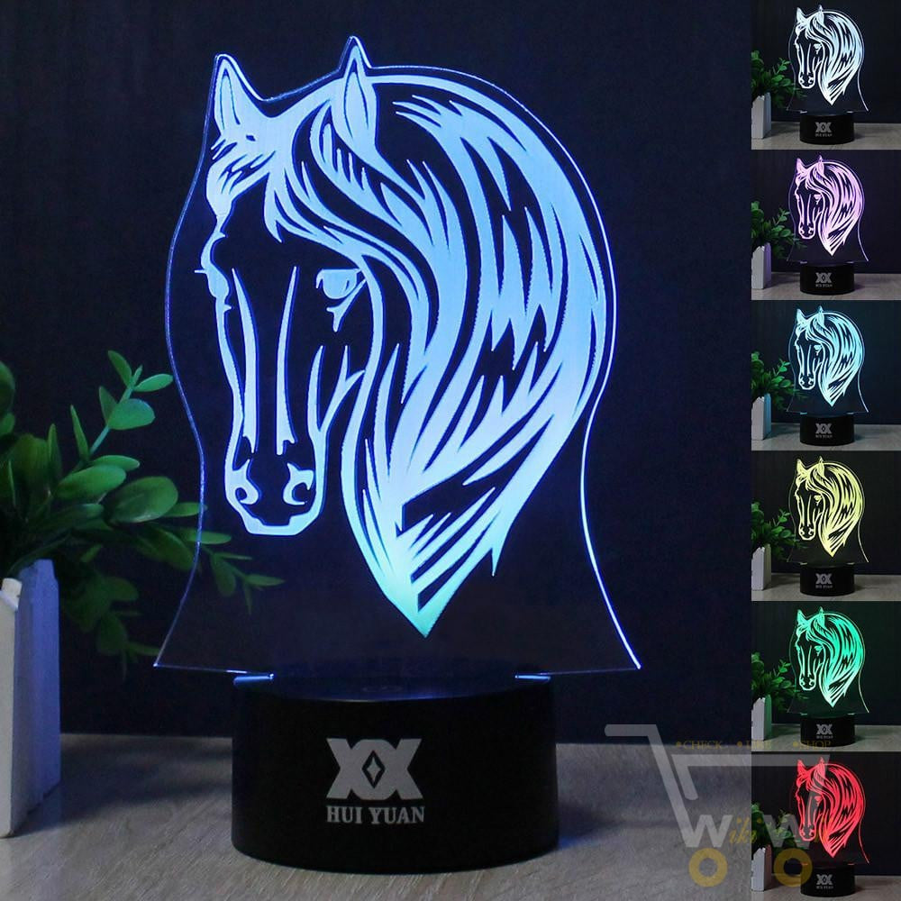 LED Horse Light Night Lamp -7 Colors Changing - WikiWii