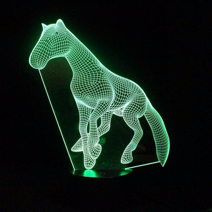 LED Illusion Cute Horse LAMP- 7 COLORS CHANGEABLE - WikiWii