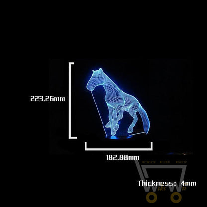 LED Illusion Cute Horse LAMP- 7 COLORS CHANGEABLE - WikiWii