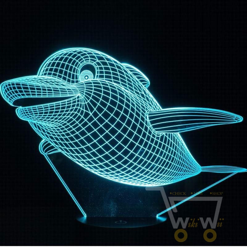 LED Lovely Dolphin LAMP- 7 COLORS CHANGEABLE - WikiWii