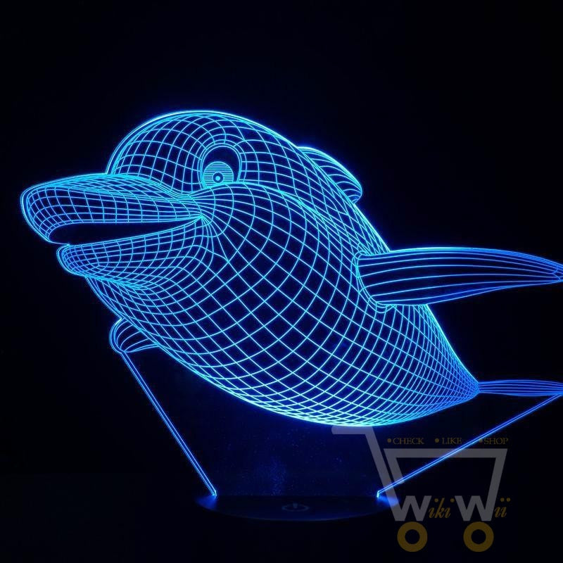 LED Lovely Dolphin LAMP- 7 COLORS CHANGEABLE - WikiWii