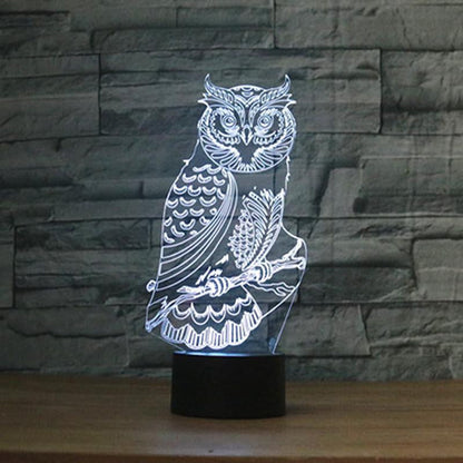 LED Owl Lamp -7 COLORS CHANGEABLE - WikiWii