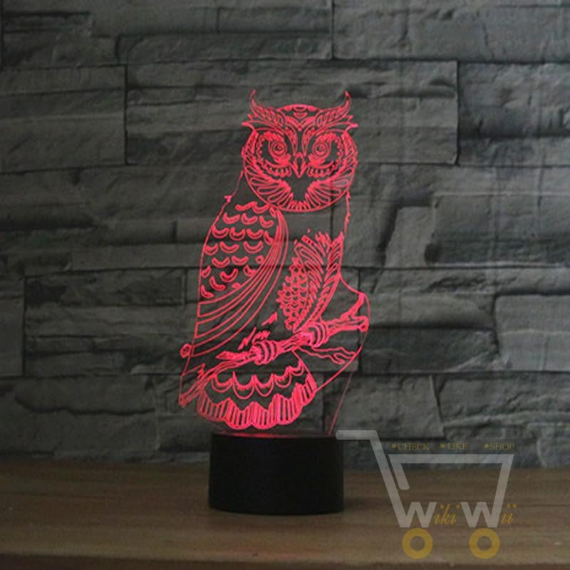 LED Owl Lamp -7 COLORS CHANGEABLE - WikiWii