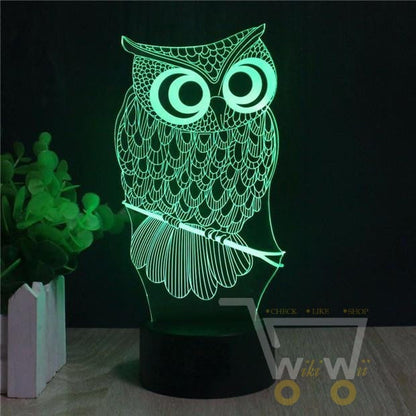 Led OWL LAMP- 7 COLORS CHANGEABLE - WikiWii