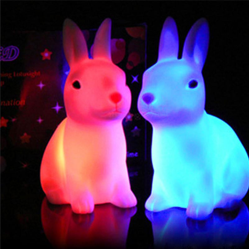 LED Rabbit Shape Night Light -Color Changing - WikiWii