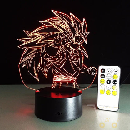 LED Saiyan Character LAMP- 7 COLORS CHANGEABLE (With Remote Control) - WikiWii