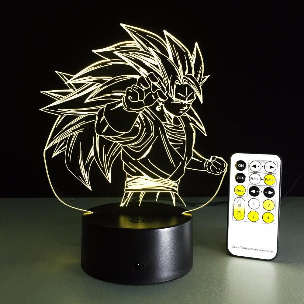 LED Saiyan Character LAMP- 7 COLORS CHANGEABLE (With Remote Control) - WikiWii