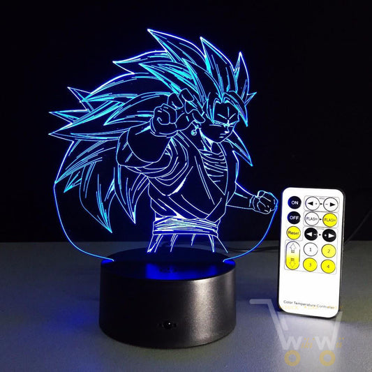 LED Saiyan Character LAMP- 7 COLORS CHANGEABLE (With Remote Control) - WikiWii