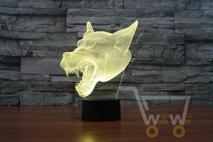 LED Wolf Head LAMP- 7 COLORS CHANGEABLE - WikiWii