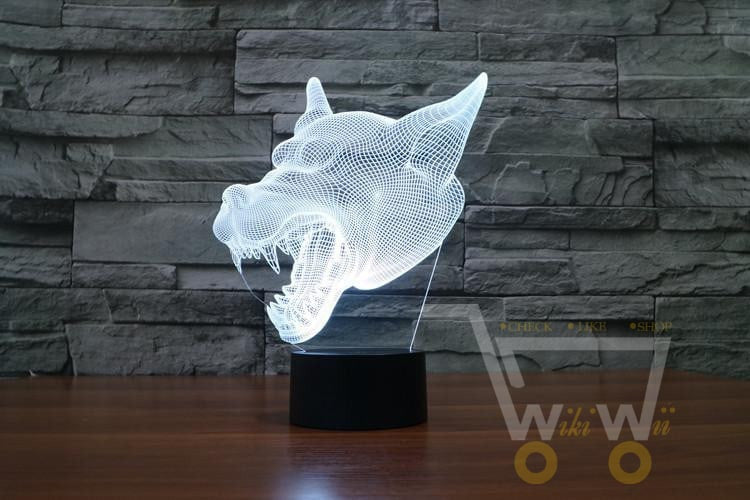 LED Wolf Head LAMP- 7 COLORS CHANGEABLE - WikiWii