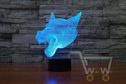 LED Wolf Head LAMP- 7 COLORS CHANGEABLE - WikiWii