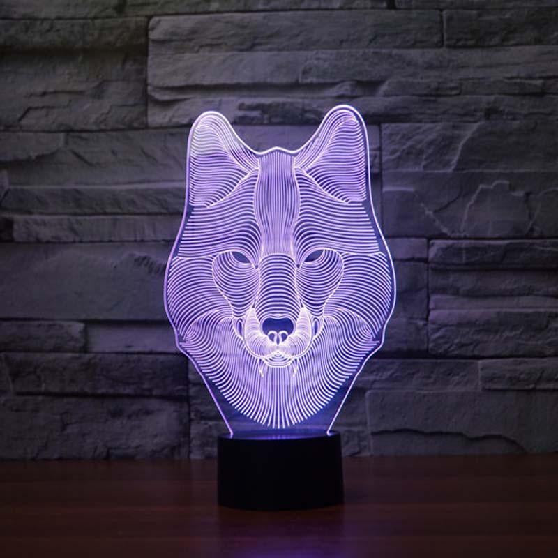 LED Wolf LAMP- 7 COLORS CHANGEABLE - WikiWii