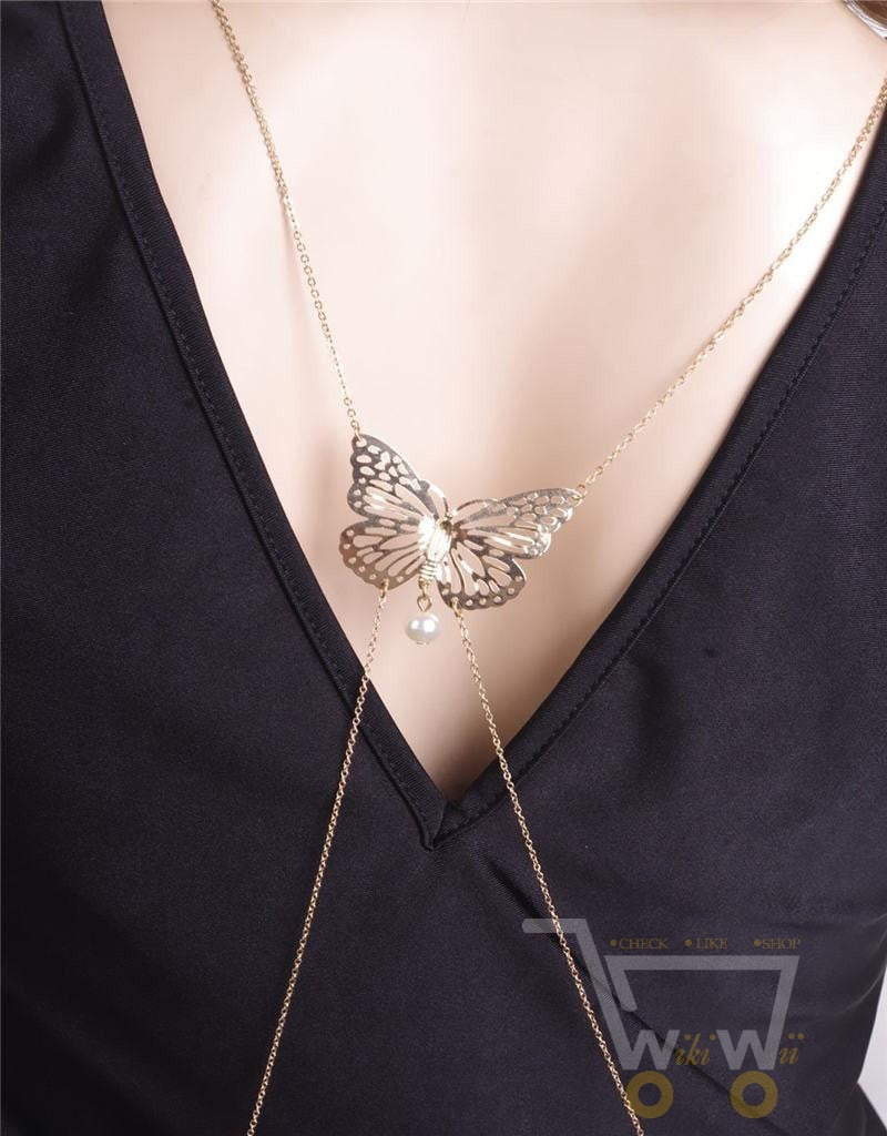 Long Necklace Body Chain Butterfly - WikiWii