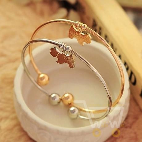 Lovely Dog Crystal Opening Bracelet - WikiWii