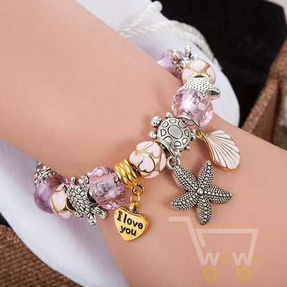 Lovely Sea Turtles/Star fish Charm Bracelet - WikiWii