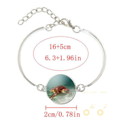 Marine Life Sea Turtle Glass Bracelet - WikiWii