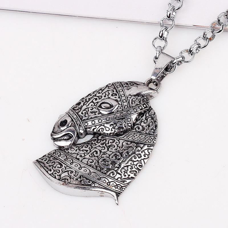 Men Women Horse Head Necklace - WikiWii