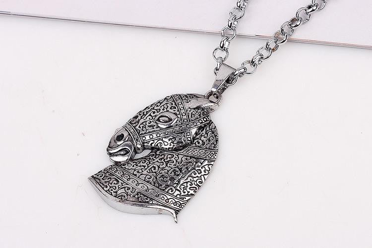 Men Women Horse Head Necklace - WikiWii