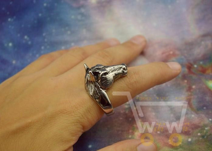 Men's Stainless Steel Horse Ring - WikiWii