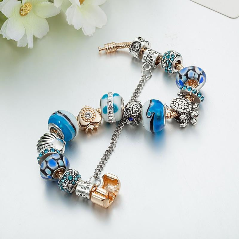 Ocean Style Sea Turtles Charm Bracelet - WikiWii