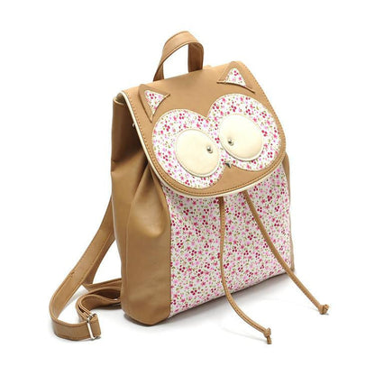 owl backpacks females travel bags vintage flowers - WikiWii