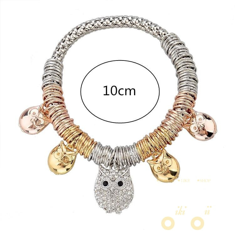 Owl Charm Bracelet & Bangle Gold / Silver Bracelet - WikiWii