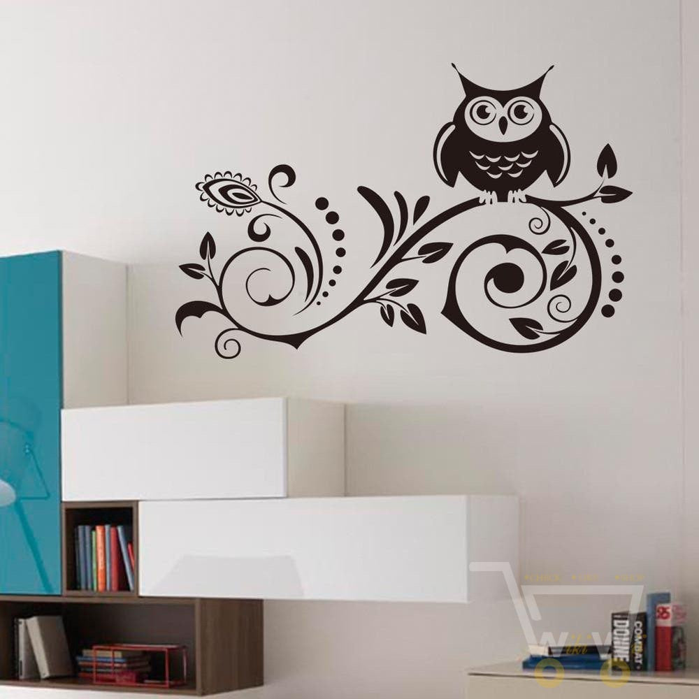 owl creative removable wall stickers - WikiWii