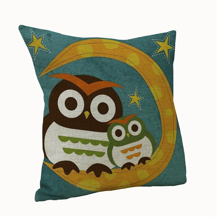 Owl Linen Cotton Cushion Cover For Sofa/Bed Home Decor Pillow Case - WikiWii