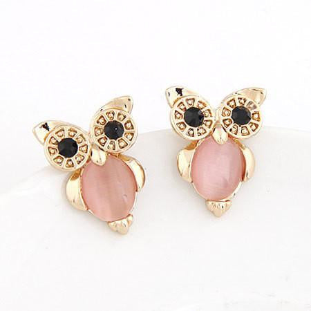 OWL Metal Stud Earrings - WikiWii