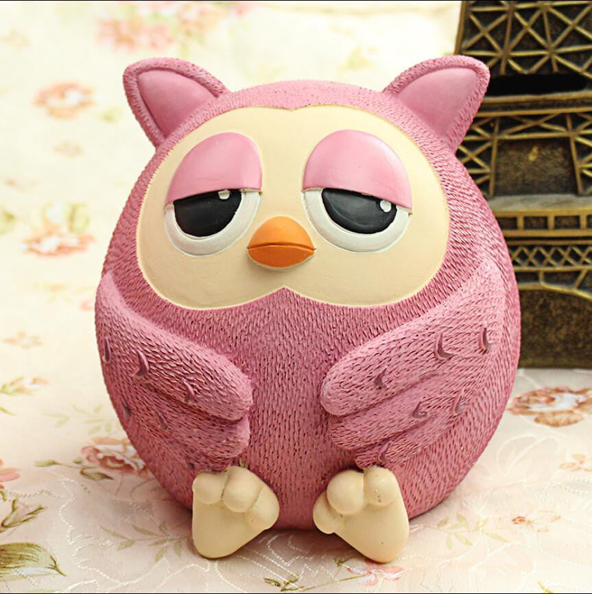 owl shape resin storage money box - WikiWii