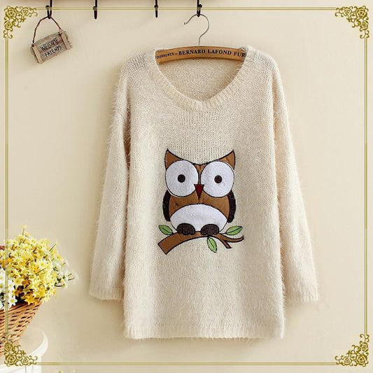 owl sweaters pullover women blouses ( one size ) - WikiWii