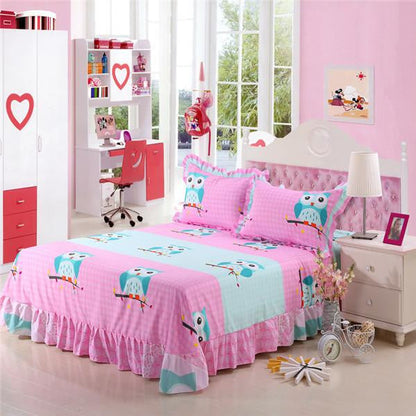 Pink Owl Bedding Sets, 4 pc Queen Size Owl 100% Polyester Fibre - WikiWii