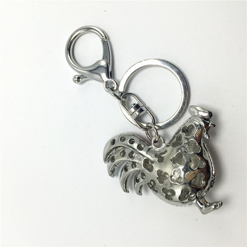 Rhinestone  Chicken Key Chain - WikiWii