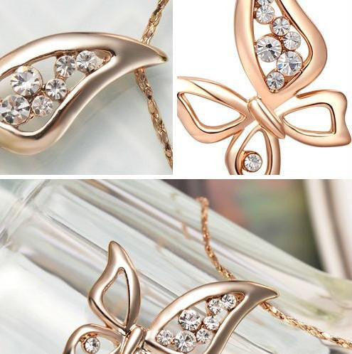 Rose Gold Plated Chain Butterfly - WikiWii