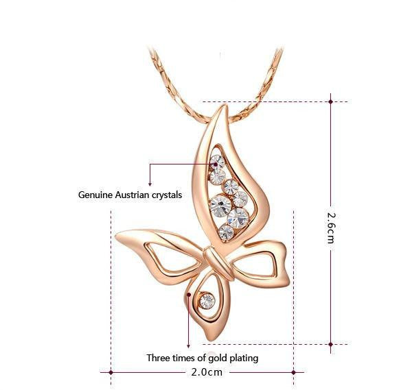 Rose Gold Plated Chain Butterfly - WikiWii