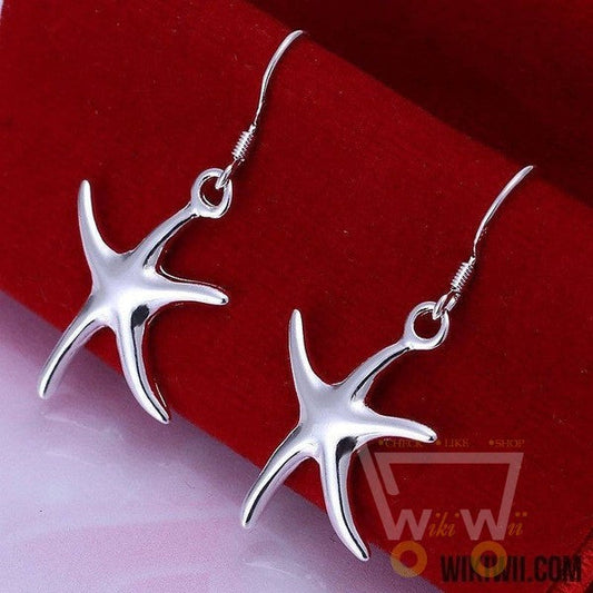 925 Sterling Silver Starfish Earrings - WikiWii