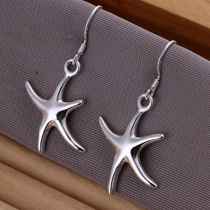 925 Sterling Silver Starfish Earrings - WikiWii